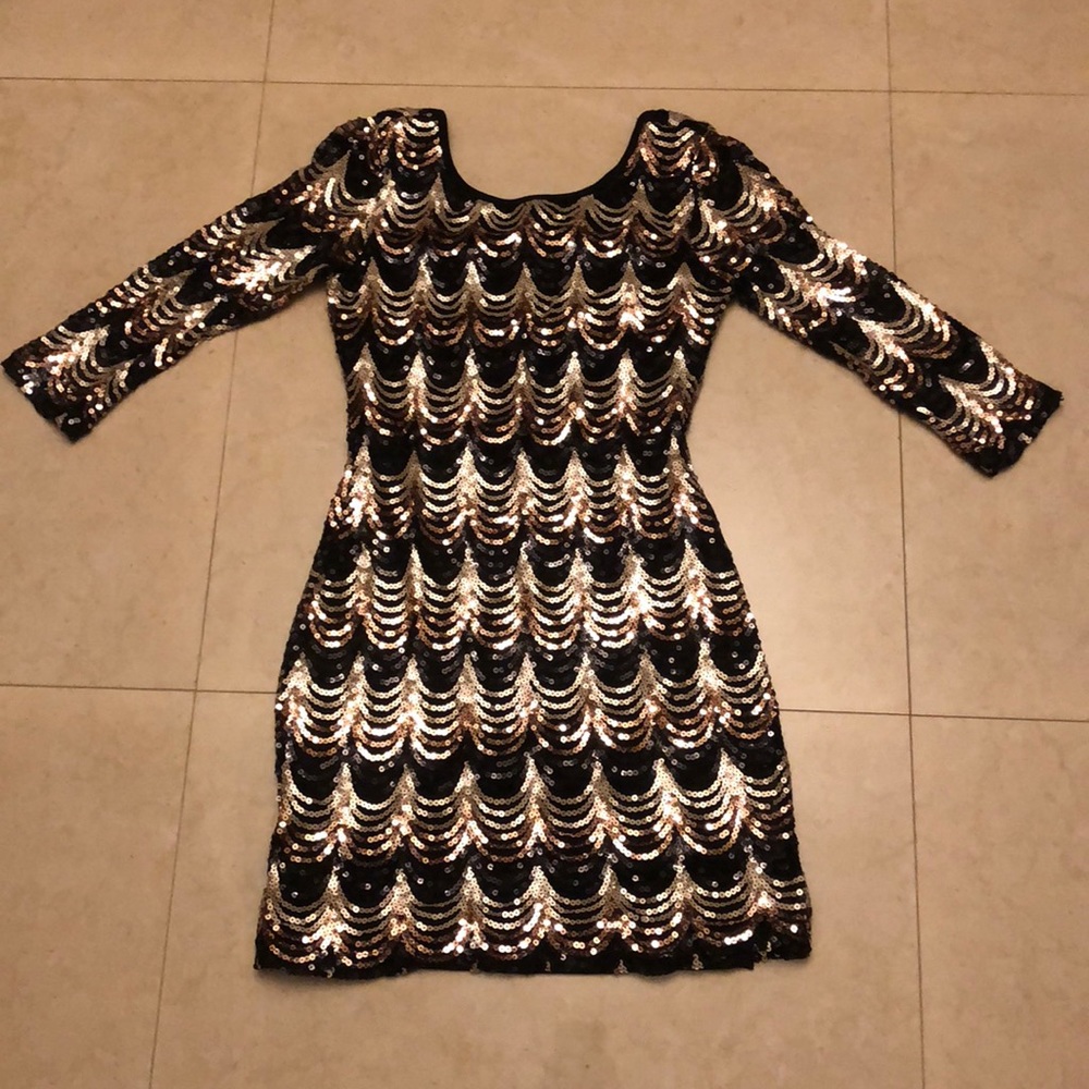 Black, good & rose gold Sequin dress